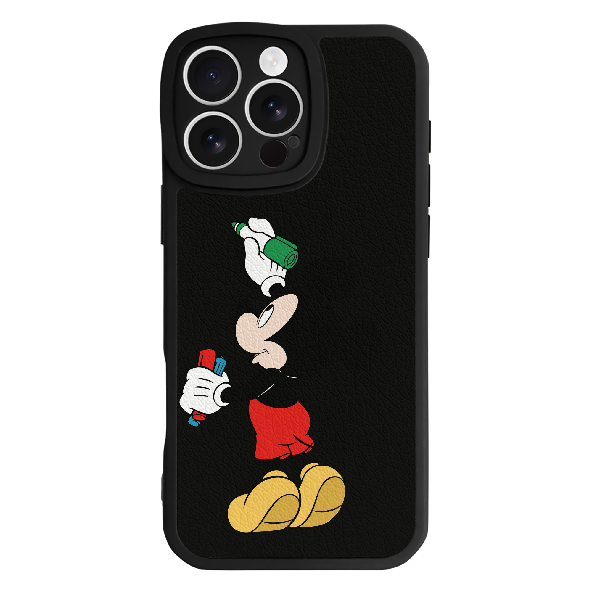 （画像用） ミッキーマウス Mickey Mouse 【iPhone 16シリーズ対応】シリコンスマホケース（レザー調） 材質：シリコン